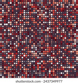 Seamless geometric pattern. Rounded squares in multiple colors. Deep burgundy, muted rose, dark crimson, gray, silver. Emotional vector illustration.