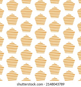 Seamless geometric pattern of sand-colored pentagons. vector illustration