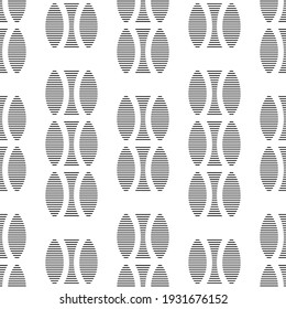 Patrón geométrico sin inconvenientes en estilo escandinavo. Abstracto ornamento blanco y negro a rayas adecuado para papel de pared, papel, tela, cortinas, envoltura. Ilustración de vectores aislada