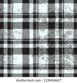Seamless geometric pattern. Scottish cage, tartan, stripe, plaid, monochrome image.