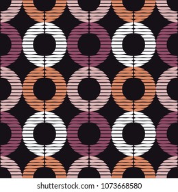 Seamless geometric pattern. Semicircle and texture. Scribble texture. Textile rapport.