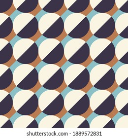 Seamless Geometric Pattern. Semicircles. Diagonal.