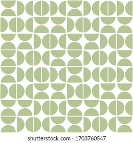 Seamless geometric pattern with semicircles. Mid century modern style. Vector abstract background.