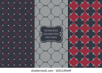 Seamless geometric pattern set, abstract decorative shapes, geometric seamless pattern, minimalistic style