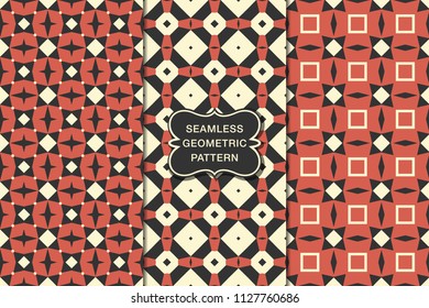 Seamless geometric pattern set, abstract decorative shapes, geometric seamless pattern, minimalistic style