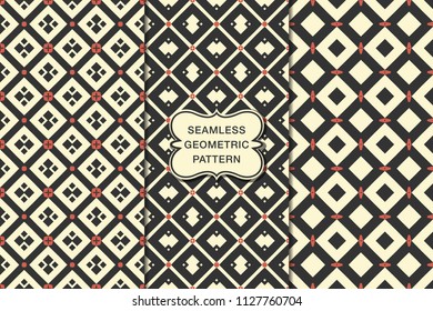 Seamless geometric pattern set, abstract decorative shapes, geometric seamless pattern, minimalistic style