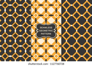 Seamless geometric pattern set, abstract decorative shapes, geometric seamless pattern, minimalistic style