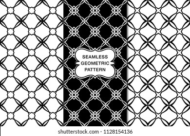 Seamless geometric pattern set, abstract decorative shapes, geometric seamless pattern, minimalistic style