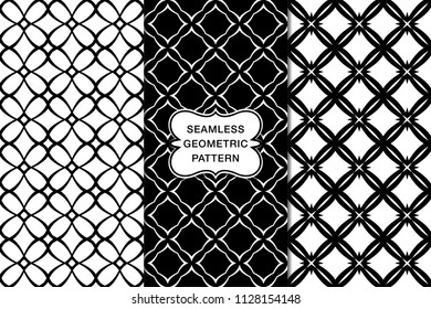 Seamless geometric pattern set, abstract decorative shapes, geometric seamless pattern, minimalistic style
