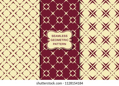 Seamless geometric pattern set, abstract decorative shapes, geometric seamless pattern, minimalistic style