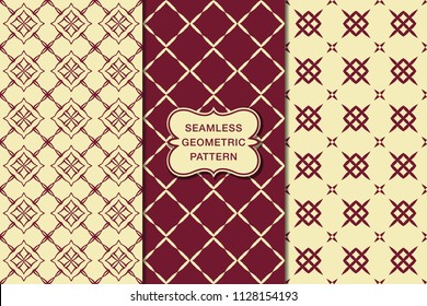 Seamless geometric pattern set, abstract decorative shapes, geometric seamless pattern, minimalistic style