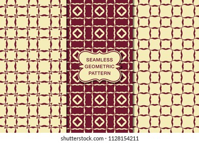 Seamless geometric pattern set, abstract decorative shapes, geometric seamless pattern, minimalistic style