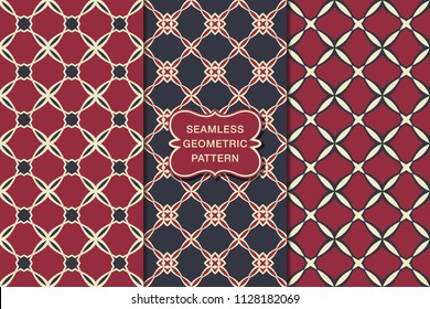 Seamless geometric pattern set, abstract decorative shapes, geometric seamless pattern, minimalistic style