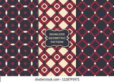 Seamless geometric pattern set, abstract decorative shapes, geometric seamless pattern, minimalistic style