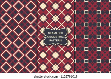 Seamless geometric pattern set, abstract decorative shapes, geometric seamless pattern, minimalistic style