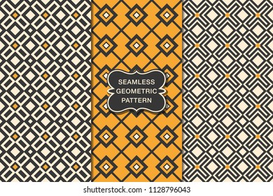 Seamless geometric pattern set, abstract decorative shapes, geometric seamless pattern, minimalistic style