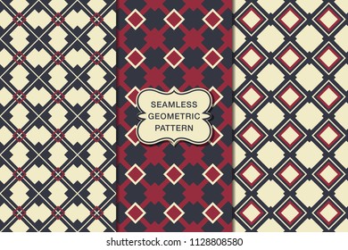 Seamless geometric pattern set, abstract decorative shapes, geometric seamless pattern, minimalistic style