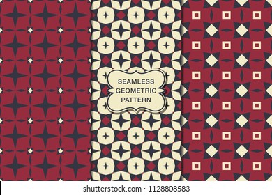Seamless geometric pattern set, abstract decorative shapes, geometric seamless pattern, minimalistic style