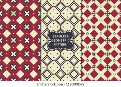 Seamless geometric pattern set, abstract decorative shapes, geometric seamless pattern, minimalistic style