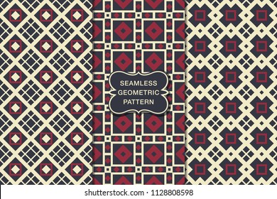Seamless geometric pattern set, abstract decorative shapes, geometric seamless pattern, minimalistic style