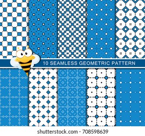 Seamless geometric pattern set, abstract decorative shapes,unique geometric shapes, minimalistic style.
