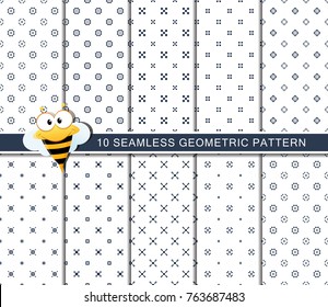 Seamless geometric pattern set, abstract geometric shapes. minimalist style