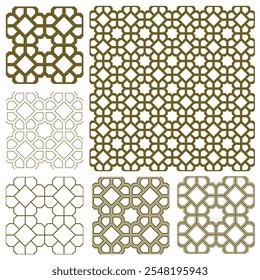 Seamless geometric pattern set .Arabic ornament