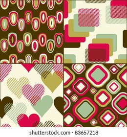  Seamless geometric pattern  set for fabric and furniture. Beautiful wallpaper (vector)