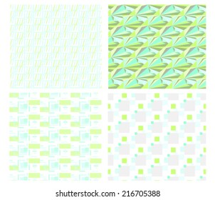 seamless geometric pattern set vector