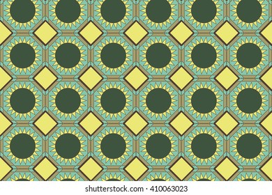 Seamless geometric pattern in shades of green. Vector background