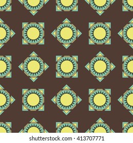 Seamless geometric pattern in shades of green. Vector background