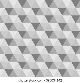  Seamless geometric pattern in shades of grey, optical illusion, triangles pattern, modern architectural pattern