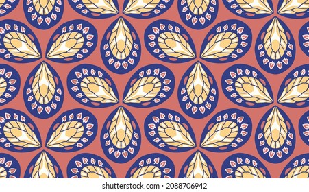 Seamless geometric pattern from shamrock with petal like butterfly wing abstract hand drawn vector illustration