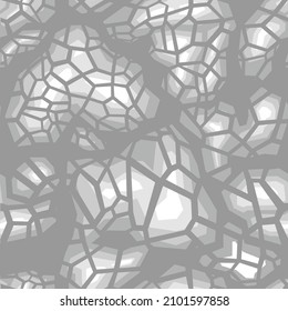 Seamless geometric pattern of shapes. Abstract camo with a grid. Modern print on fabric and clothing. Military texture. Vector