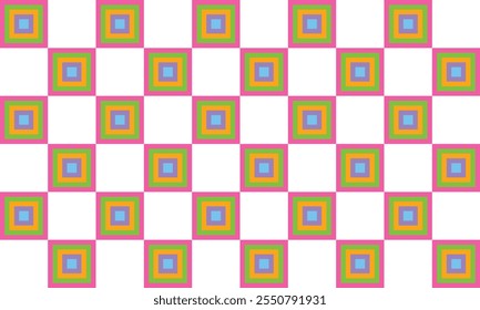 seamless geometric pattern with shapes, abstract colorful checkerboard vintage color block background, pink green yellow Blue Blocks Wall Geometric background repeat pattern design for fabric print
