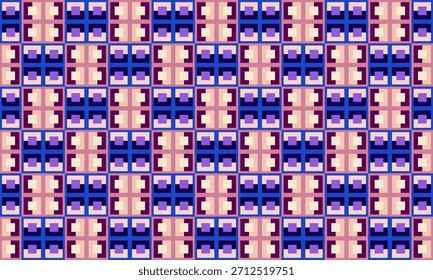 padrão geométrico perfeito com formas, padrões de xadrez coloridos abstratos fundo do bloco de cores vintage, roxo. Cor-de-rosa, vermelho Blocos Quadriculado de parede plano de fundo repete o projeto do padrão para a impressão de tecido