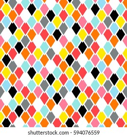 Seamless geometric pattern with geometric shapes. Colorful mosaic banner.