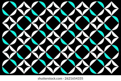padrão geométrico contínuo com formas geométricas. Padrão geométrico repetitivo em um plano de fundo preto apresentando linhas alternadas de branco azul e branco cor