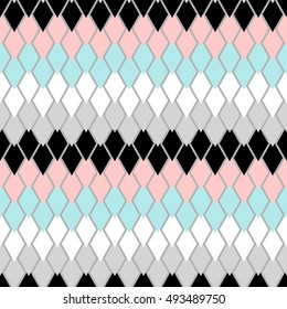 Seamless geometric pattern with geometric shapes, rhombus. Colorful-mosaic-banner. 