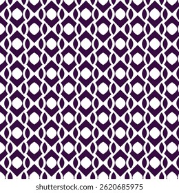 seamless geometric pattern with geometric shapes, striking geometric pattern with a strong visual impact, repeating dark purple shapes, which almost look like stylized lanterns or quatrefoils