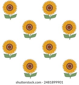 Nahtloses geometrisches Muster mit Sonnenblumen