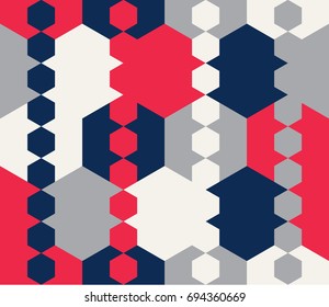 Seamless geometric pattern. Simple background with hexagons.