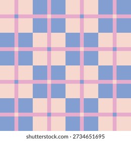 Seamless geometric pattern with a simple checkered grid. Modern Plaid Seamless Texture. Abstract Tartan Print Background