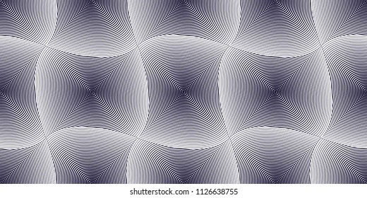 Seamless geometric pattern. Geometric simple fashion fabric print. Vector repeating tile texture. Rounded square shapes trendy repeat motif. Single color, black and white.