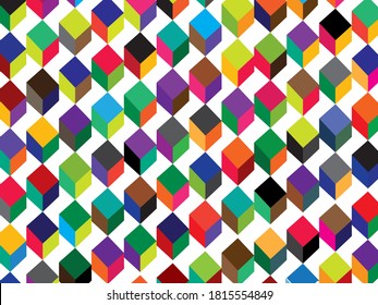 Patrón geométrico sin foco. Impresión geométrica simple de tela de moda. Vector de textura de mosaico extensible. Baldosas de techo, de diferente color. Usable para tela, papel pintado