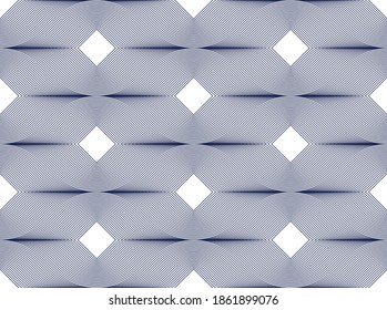 Nahtloses geometrisches Muster. Geometrisches, einfaches Modedesign. Vektorwiederholende Fliesenstruktur. Wavy-Kurve formt trendige Wiederholmotive.