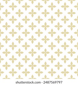 Seamless geometric pattern with simple floral shapes. Suitable for various design purposes of textiles, tiles, wallpapers, backgrounds, etc.