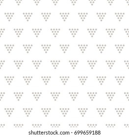 Seamless geometric pattern. Geometric simple print. Vector repeating texture. Gray background with dotted triangles.