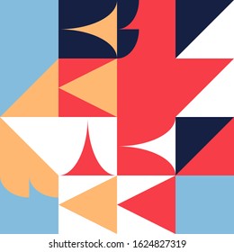 Seamless geometric pattern with simple repetitive geometrical forms. Abstract vector graphics design of basic geometrical elements. Useful for web design, textile print, wallpaper, wrapping paper.