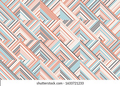 Seamless geometric pattern with simple repetitive geometrical forms. Abstract vector graphics design of basic geometrical elements. Useful for web design, textile print, wallpaper, wrapping paper.